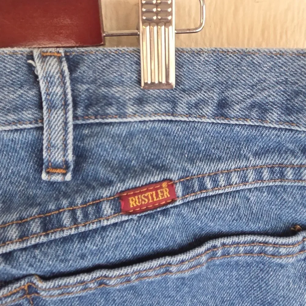 Rustler Men's Relaxed Fit Denim Jeans, Size 38 X 30